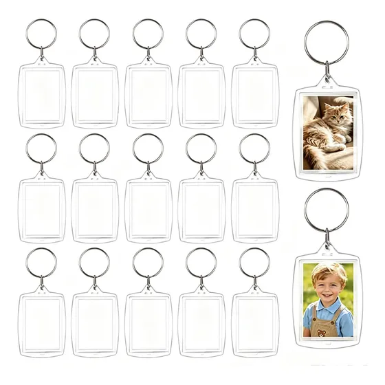 Kit 100 Chaveiros Acrílico Personalizado Porta Retrato