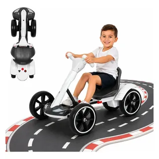 Mini Carro Kart Infantil Elétrico Bateria Recarregável Bivol Branco