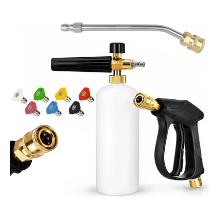 Kit Pistola Lavadora Alta Pressão + Snow Foam 1l 7 Bicos