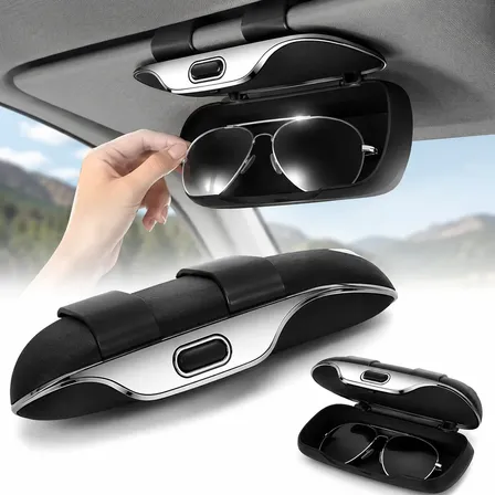 Porta Óculos Veicular Quebra Sol Acessório Automotivo Carro Preto