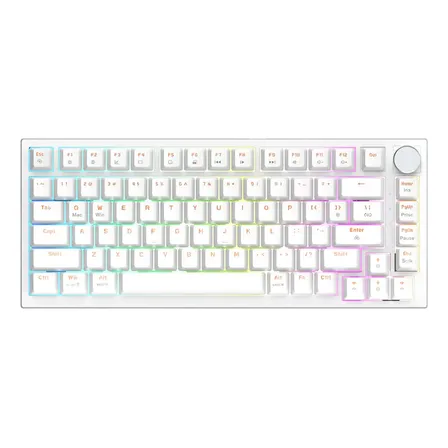 Teclado Kysona Km82 He 75% Magnético Iluminado Com Usb-c Branco Inglês Us