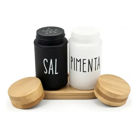 Haüskraft Saleiro Pimenteiro Doha Temperos 90 Ml Branco/preto