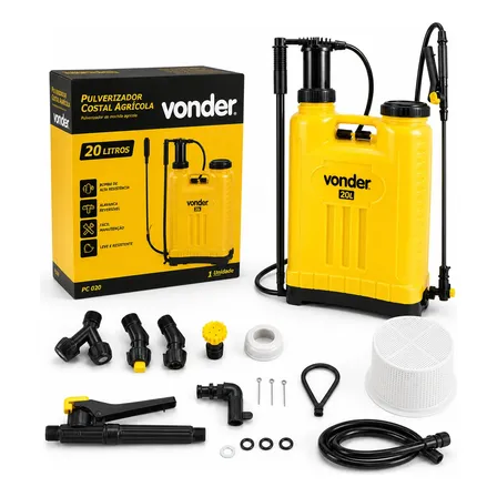 Pulverizador Bomba Costal 20l Vonder Veneno Manual Completa Amarelo