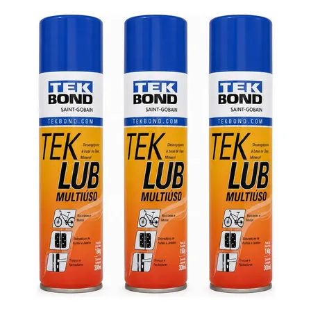 3 Desengripantes Tekbond Tek Lub 300ml Lubrificante Multiuso
