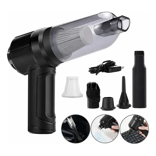 Aspirador E Soprador Portátil 3 Em 1 Sem Fio Recarreg. Usb Preto 127/220v