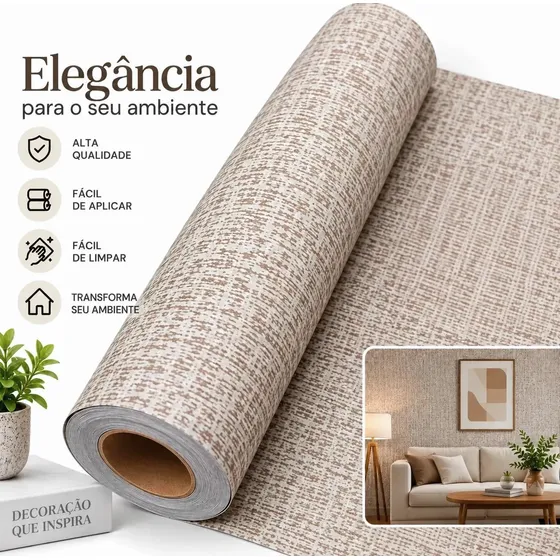 Papel De Parede Adesivo Linho Texturizado Autocolante