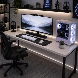 Escrivaninha Grande 150x60 Snow Para Quarto E Escritório Branco