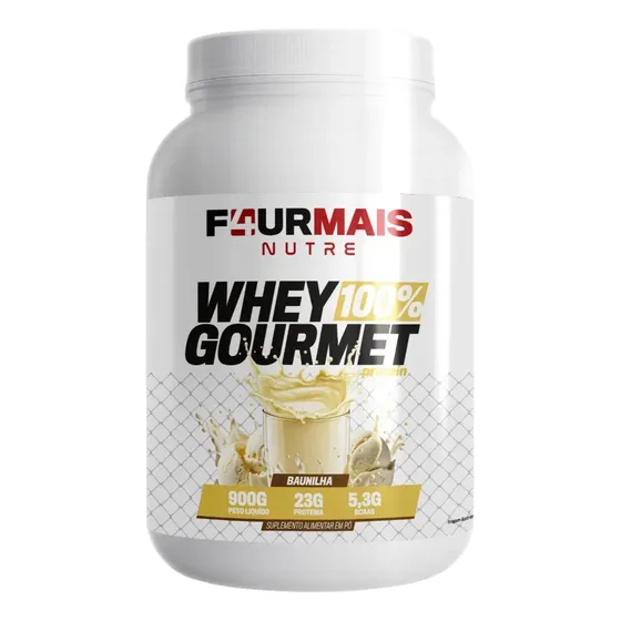 Whey Protein 100% Gourmet 900g F4urmais 23g Proteína + 5,3