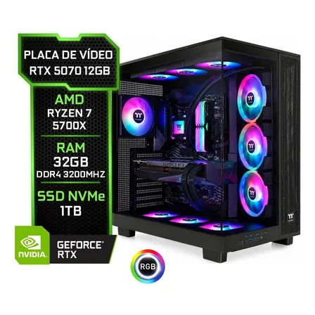 Pc Gamer Tt Rtx 5070, Ryzen 7 5700x, 32gb Ram, Ssd M.2 1tb