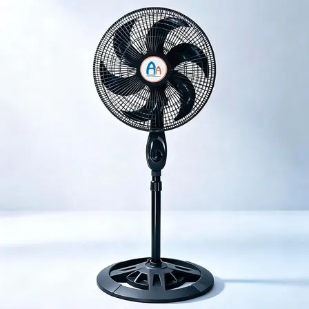Ventilador De Coluna Anxin Silencioso Com 6 Pás E 3 Velocida 40 Cm Preto 110v Plástico 6