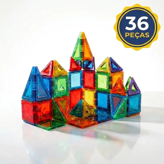 Blocos Magnéticos Infantil Educativo Montar E Construir