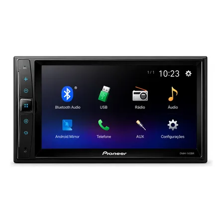 Multimídia Pioneer Dmh-145br Bluetooth Usb Tela 7 Preto