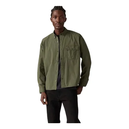 Camisa Levis Masculina Manga Longa Verde Liso M