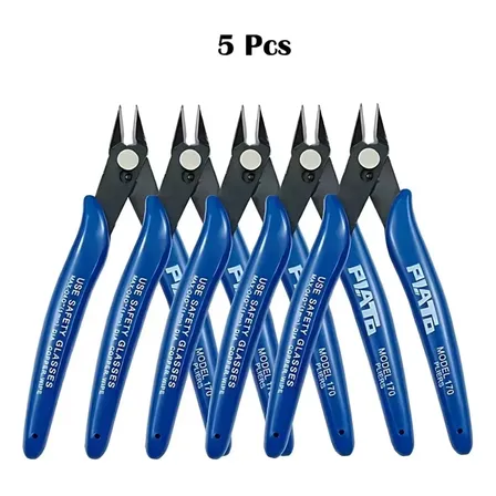 Kit 5 Alicate De Corte Precisão Rente Diagonal Eletronica Azul
