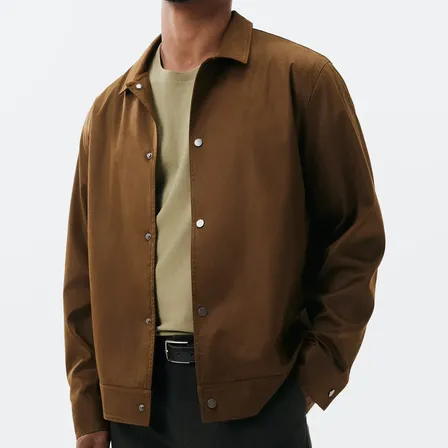 Jaqueta Masculina Bomber Em Suede Marrom Xg