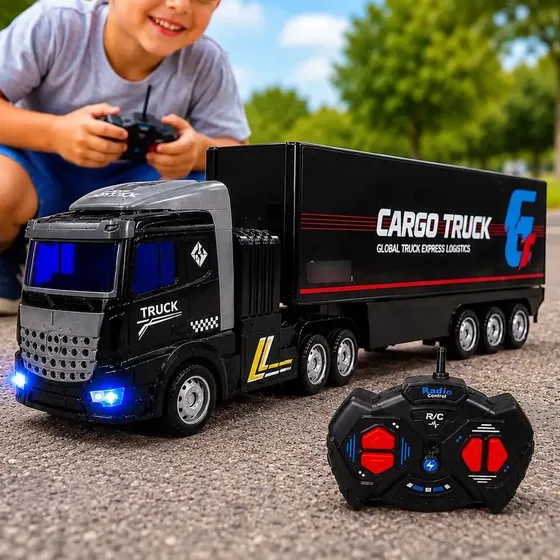 Caminhão Controle Remoto Carreta Baú Articulada Infantil Rc