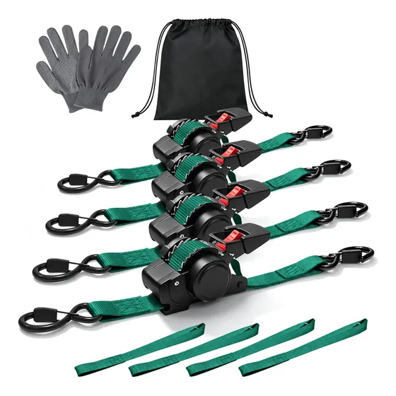 Kit Cinta Catraca Automática Retrátil 800kg Luvas Mais Bolsa