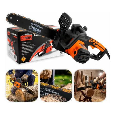 Motosserra Elétrica 2400w Profissional Sabre 48cm 18pol Nr12 Laranja 220v