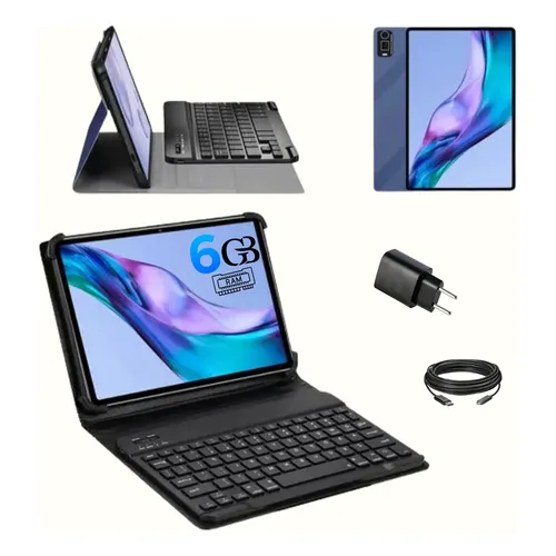 Tablet Android 10.1 Profissional Resistente Com Teclado Preto