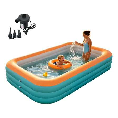 Piscina Inflável Grande De 2330l Com Bomba De Ar Elétrica 2.6 Metros Com Bomba Elétrica