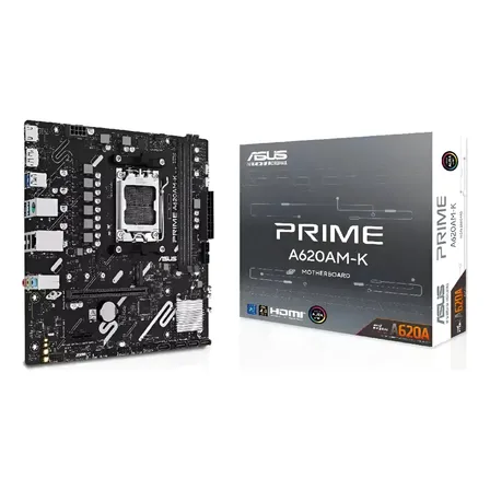 Placa Mãe Asus Prime A620am-k Am5 Ddr5 A620a M.2 Preto