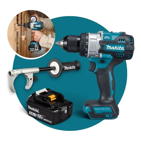 Furadeira Parafusadeira Impacto Makita Dhp486 18v Bateria Parafusadeira Furadeira Profissional De Impacto A Bateria - Cor Azul Turquesa 18v