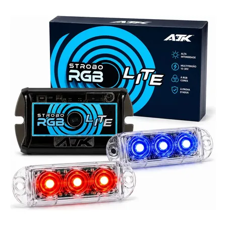 Strobo Ajk Lite 2 Faróis Rgb Central Light Led 3w 64 Efeitos Fio Preto Rgb
