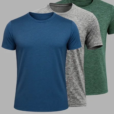 Kit 3 Camiseta Dry Fit Masculina Academia Confortável Azul- Cinza - Verde G1