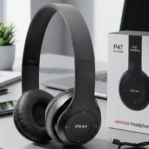 Fone Ouvido Sem Fio Bluetooth P47 Wireless Micro Sd Corrida Preto