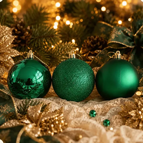 Kit 6 Bolas Decorativas Árvore De Natal Mix