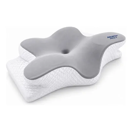 Travesseiro Cervical Abranuv Ergonômico Espuma Visco Dormir Branco