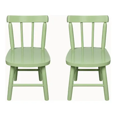 Cadeira Infantil Madeira Eucalipto Colorida Tons Pastel 2 Un Verde Pastel