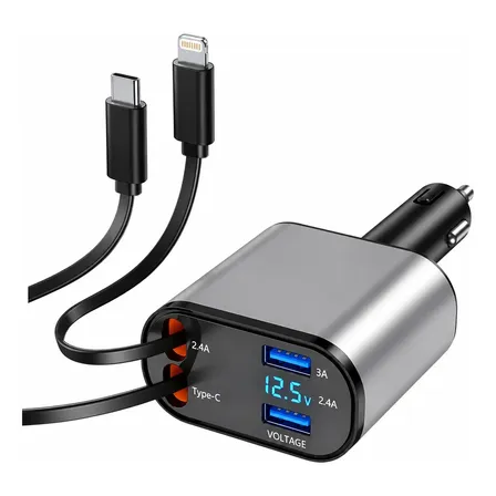 Carregador Veicular Automotivo 12v Para Carros Adaptador