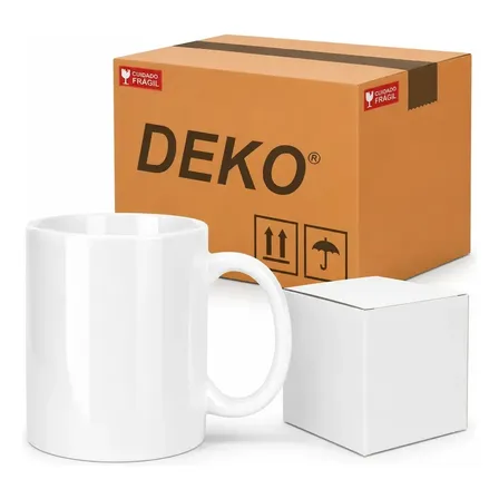 24 Caneca Branca Cerâmica Sublimação 325ml Branca Deko Branco