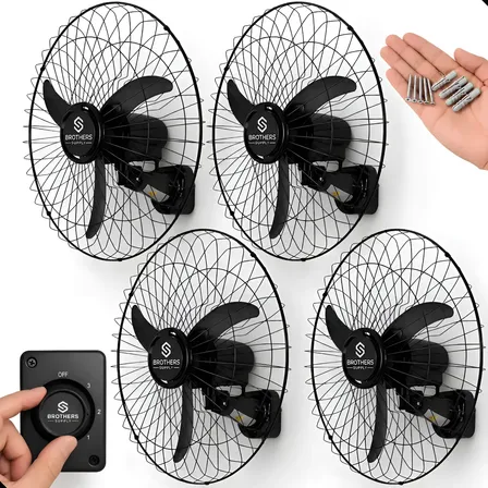 4 Ventilador De Parede 60cm Industrial Osc Bivolt Preto 200w 60 Cm 60 Hz Preto 127/220v Plástico 3