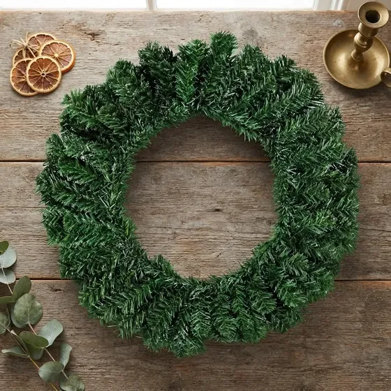 Guirlanda Natal 40cm Crua Enfeites Monte Decoração Verde Verde