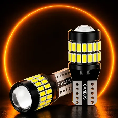 Par Lâmpadas T10 Projetor 37 Led Extra Forte 6000k 8w Canbus T10 Branco-neutro