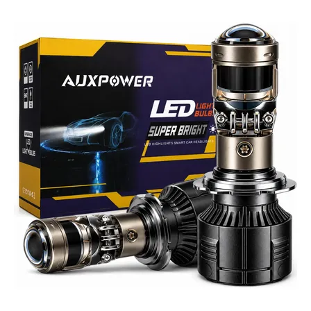 Lâmpada Canhão Led Mini Projetor 40000lm H4 H7 H8/11 Hb3 Hb4 Hb3 Branco Branco-frio