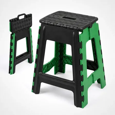 Banco Dobrável Portátil Preto Reforçado Resistência 120kg Preto