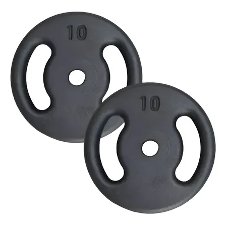 Par Anilhas Vazada 10kg Pintadas Furo 31mm Academia Treino Preto