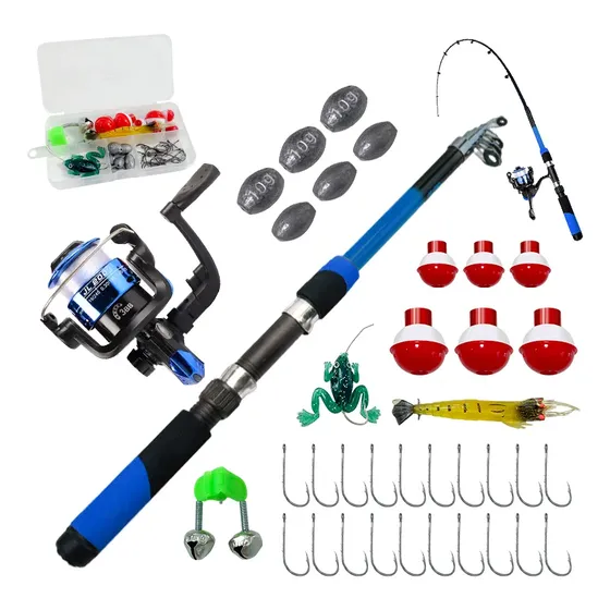 Kit De Pesca,1 Vara+1 Molinete E Caça Acessórios Completos