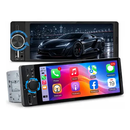 Multimídia Rádio Universal 1 Din Tela Carplay Bluetooth Serve No Seu Carro 1din