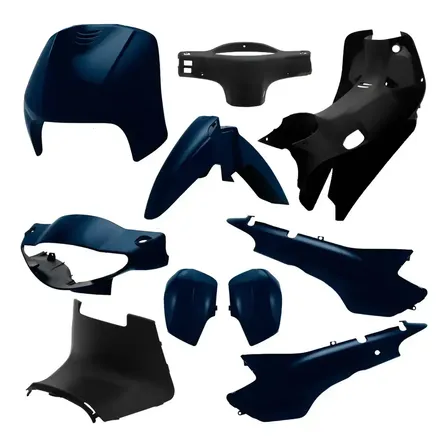 Kit De Carenagem Com 8 Peças Biz 100 Completa 1998 Ate 2005 Azul Cruzeiro 2004 - 2005
