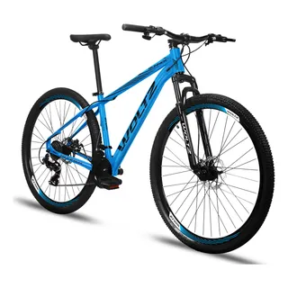 Bicicleta Aro 29 Woltz Runner 24 Marchas Freios A Disco Azul 21