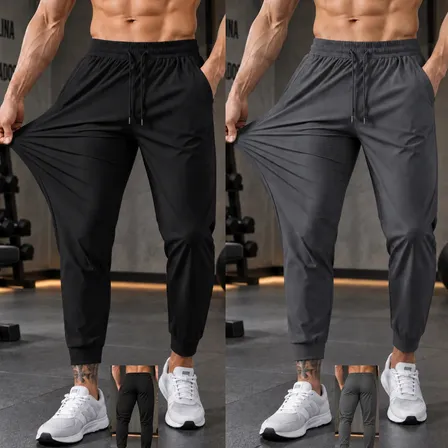 Kit 2 Calça Treino Masculina Tactel Academia Elastano Jogger Kit-b Gg