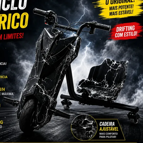 Patinete Elétrico Triciclo Infantil Drift 350w 36v Bluetooth