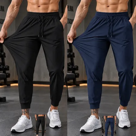 Kit 2 Calça Treino Masculina Tactel Academia Elastano Jogger Kit-a G