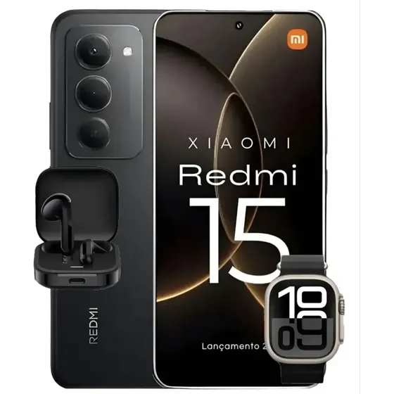 Smartwatch + Celular Xiaomi Redmi 15 256 Gb Lançamento +fone
