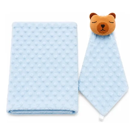 Kit Manta Bebe E Naninha Bichinhos Antialérgica Plush Bolha