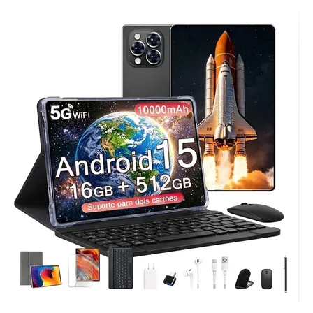 Tablet Android 15 Tab Kit Completo 11.6'' Hd 16gb Ram +512gb